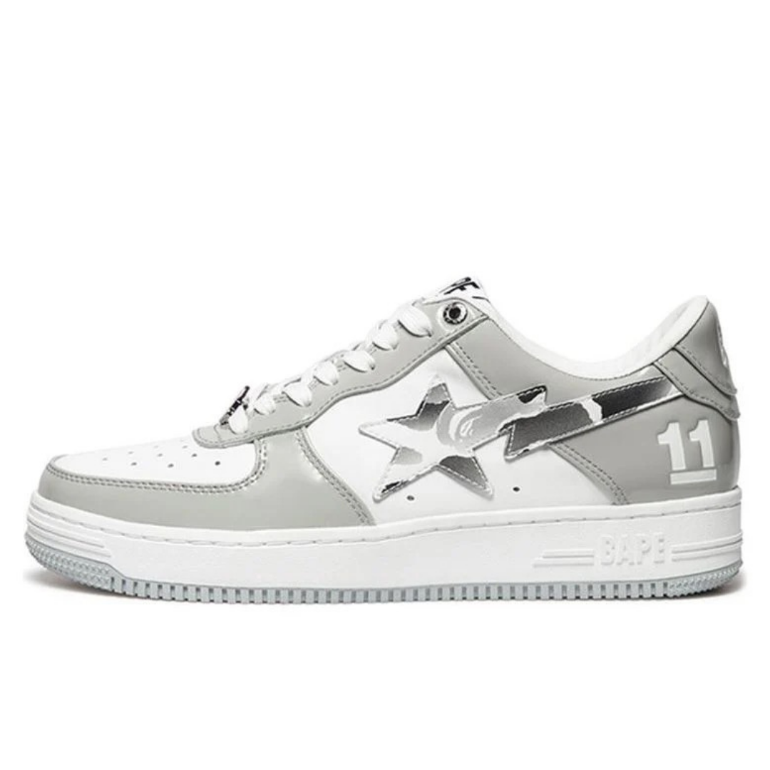 ELADÉLE BAPE BAPESTA WHITE SILVER GREY