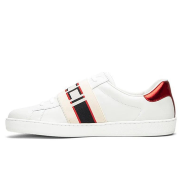 ELADÉLE STRIPE LEATHER WHITE RED BLACK