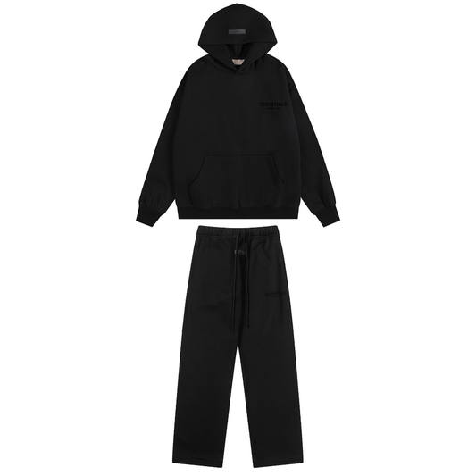 ESSENTIALS RELAXED BLACK TRACKSUIT