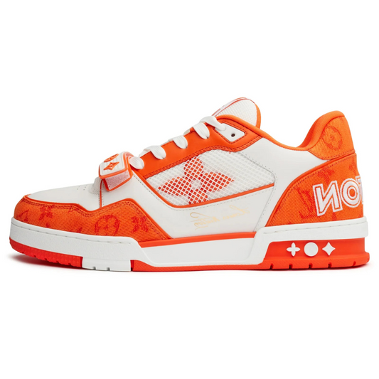 ELADÉLE MONOGRAM ORANGE DENIM TRAINER