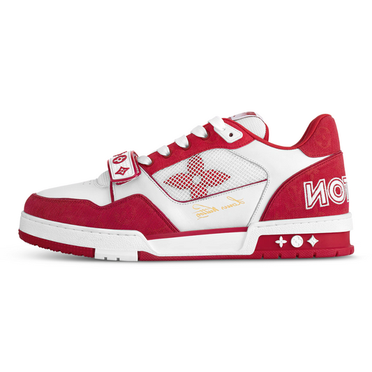 ELADÉLE MONOGRAM RED DENIM TRAINER