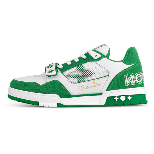 ELADÉLE MONOGRAM GREEN DENIM TRAINER