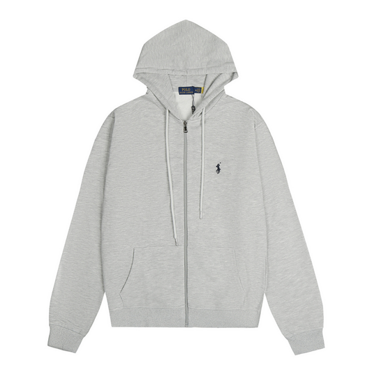 POLO GREY ZIP HOODIE
