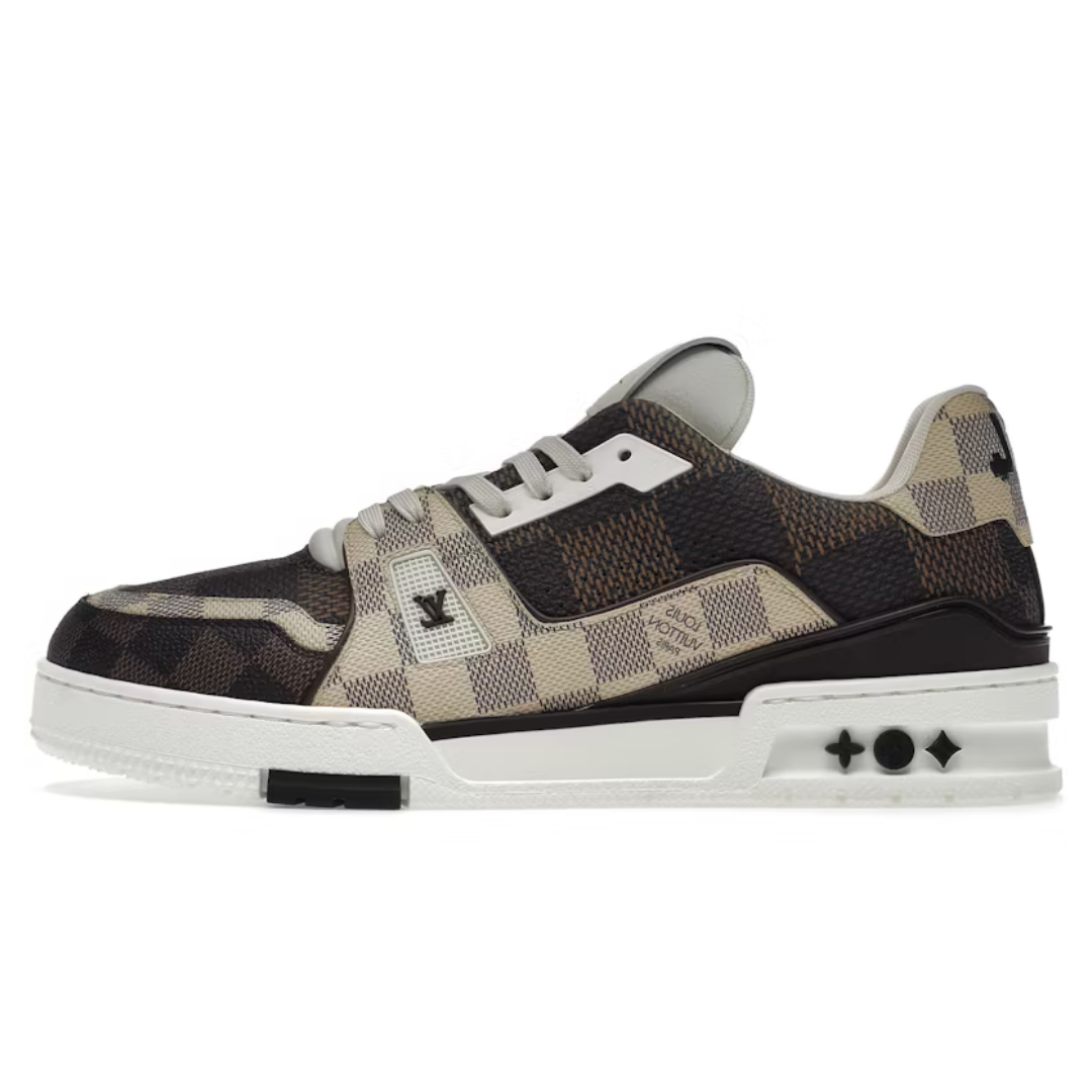 ELADÉLE MONOGRAM BROWN DAMIER TRAINER