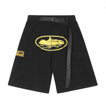 ELADÉLE ALCATRAZ CARGO BLACK YELLOW SHORTS